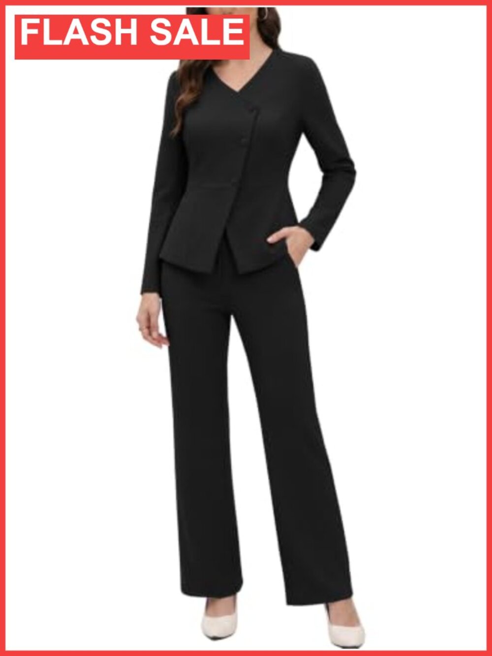 Women's Dressy 2 Piece Pantsuit Elegant Blazer Pants Set